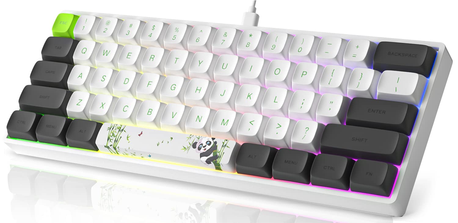 MIHIYIRY SK61 61 Keys Mechanical Gaming Keyboard, Panda Green, RGB